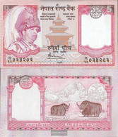 Nepal Pick-number: 53b Uncirculated 2005 5 Rupees - Népal