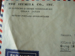 1955..COMMERCIAL LETTER FLY FROM  OSAKA....TO   ITALY - Lettres & Documents