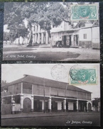 Guinée Lot 2 Cpa Conakry La Banque Et L'hotel Dubot Cpa Timbrées - Guinea Francesa