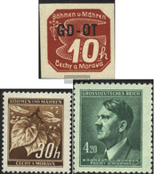 Bohemia And Moravia 51,64,142 (complete Issue) Unmounted Mint / Never Hinged 1939-1945 Complement Values - Nuovi