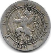 Belguim 5 Centimes 1864  French  Vf - 5 Cent