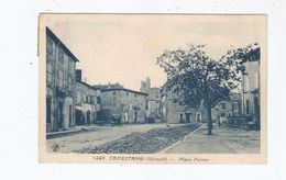 CAPESTANG (HERAULT) 1449 PLACE FERRER (EGLIESE ET AUTO GAREE) - Capestang