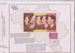 Carte Max CEF Soie 150° Anniversaire - Dynastie Belge - 1961 - 1971-1980
