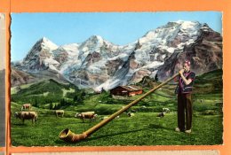 Z097, Alphornbläser, Cor Des Alpes Suisse, 51, Alpes, Cabane, Chalet, Vache ,non Circulée - Horn