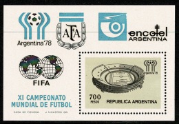 RB 1180 -  1978 Argentina Stamps - 700 Peso Football Miniature Sheet MNH - SG MS 1590 - Ongebruikt