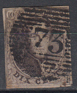 BELGIË - OBP - 1858/61 - Nr 10/10A (P73) - 4 Marges - Coba + 1 - Postmarks - Lines: Perceptions