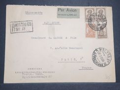 U.R.S.S. - Enveloppe En Recommandé De Moscou Pour Paris En 1936 Par Avion , Affranchissement Plaisant - L 10404 - Brieven En Documenten