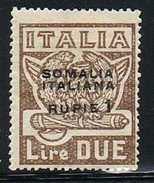 1923 Regno D'Italia Colonie  2 Lire Marcia Su Roma Soprastampato Somalia MH * - Libretti