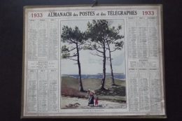 Almanach Postes Et Telegraphes 1933  La Baule Les Pins Carte Yonne Oberthur - Grand Format : 1921-40