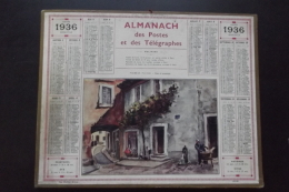 Almanach Postes Et Telegraphes 1936  Valreas Carte Yonne Oberthur - Grand Format : 1921-40