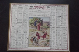 Almanach Postes Et Telegraphes 1939 Recolte Des Oranges Carte Yonne Oberthur - Grand Format : 1921-40