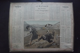 Almanach Postes Et Telegraphes 1920 Une Panique  Carte Cote D'or Oberthur - Big : 1921-40