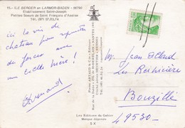 Sabine De Gandon Sur Carte Postale Annulation Trait Crayon Manuelle 1f Vert  Cp Obliteration - Cartas & Documentos