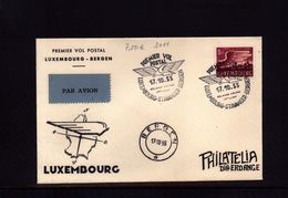 Luxembourg 1955 First Flight Luxembourg - Bergen - Brieven En Documenten