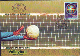 Yugoslavia 1995  100 Years Anniversary Volleyball, Sport, Globus, FDC - Lettres & Documents