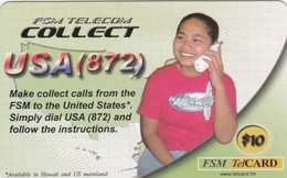 Micronesia, FSM-R-010, $10, FSM Telecom Collect, 2 Scans. - Micronesië