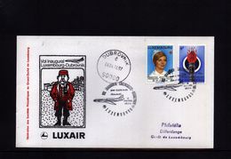 Luxembourg 1974 Flight Luxembourg - Dubrovnik - Cartas & Documentos