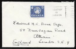 Canada - Cover Franked 5c NATO Anniversary Stamp - Vancouver To UK 1959 - Lettres & Documents