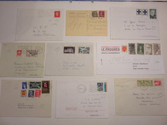 9 L Avec Des Affranchissements De FANTAISIE... Timbres Et Ou Vignettes   De Toutes Les époques En Différentes Monnaies.. - Storia Postale