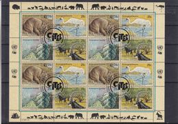 Nations Unies - New York - Yvert 628/31 Oblitéré -animaux En Danger-Wombat-échassiers-antilope-giant Clams-vaeur 19 € - Gebruikt