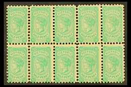 VICTORIA 1901-10 ½d Blue-green, Die I, Wmk Sideways, SG 384, Never Hinged Mint Block Of 10. For More Images, Please Visi - Andere & Zonder Classificatie