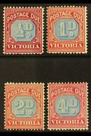 VICTORIA POSTAGE DUES 1890 ½d, 1d, 2d, And 4d All Listed Shades, SG D1a/D4a, Fine Mint. (4 Stamps) For More Images, Plea - Autres & Non Classés