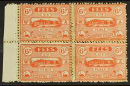 WESTERN AUSTRALIA REVENUE STAMPS - SUPREME COURT FEES 1907 6d Red (Barefoot 33) With Horizontal And Vertical Double Perf - Andere & Zonder Classificatie