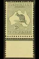 1913 2d Grey Kangaroo With DOUBLE PERFORATIONS Between Stamp And Lower Sheet Margin, Lightly Hinged Mint. For More Image - Altri & Non Classificati