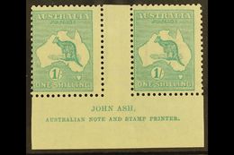 1915-27 1s Blue-green Roo, Die IIB (SG 40b), Ash Imprint Pair With "N" Over "A", BW 33zd, Fine Mint. For More Images, Pl - Altri & Non Classificati