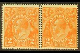 1918-23 2d Brown-orange, SG 62, Horizontal Pair With Double Row Of Central Perfs, (ASAC 95b, Unpriced Mint), Very Fine M - Autres & Non Classés