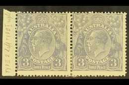 1926 3d Dull Ultramarine, Mullet Printing, Horizontal Type B/A Marginal Pair, ASAC 105c, Fine Mint. For More Images, Ple - Altri & Non Classificati