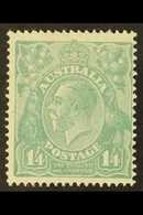 1926-30 1s4d Pale Greenish Blue Perf 14, SG 93, Fine Mint, Centered To Right. For More Images, Please Visit Http://www.s - Andere & Zonder Classificatie