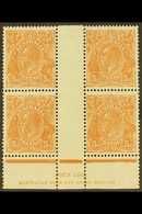 1926-30 5d Orange-brown, SG 103a, Ash Imprint Block Of Four, Very Fine Mint.  For More Images, Please Visit Http://www.s - Sonstige & Ohne Zuordnung
