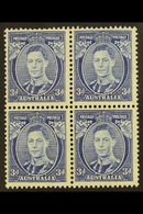 1937-49 3d Bright Blue Perf 13½x14 Die II Ordinary Thin Paper, SG 168ca, Fine Mint (two Stamps Never Hinged) BLOCK Of 4, - Autres & Non Classés