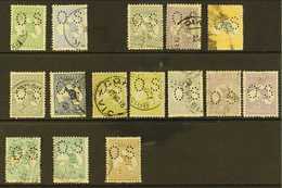 OFFICIALS 1914 - 1928 Range Of Punctured "OS" On Kangaroos Incl 1914 ½d And 6d, 1915 2d Grey, 9d Violet And 5s Grey And  - Andere & Zonder Classificatie