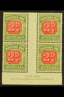 POSTAGE DUE 1946-57 2d Carmine And Green, SG D121, JOHN ASH Imprint Block Of Four, Very Fine Mint. (4 Stamps) For More I - Andere & Zonder Classificatie