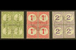 POSTAGE DUES 1932 USED BLOCKS OF FOUR Set On Ordinary Paper, SG D4, D5 And D6, Each Block Bearing Clear 9 Feb 45 Cds Can - Andere & Zonder Classificatie