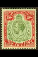 1918-22 10s Green And Carmine On Pale Bluish Green, SG 54, Fine Mint. For More Images, Please Visit Http://www.sandafayr - Bermuda