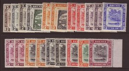 1947-51 Complete Set Plus All Perf Variations, SG 79/92, Very Fine Mint, The $5 & $10 Nhm. (22 Stamps) For More Images,  - Brunei (...-1984)