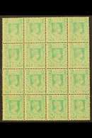 1938-40 KGVI MULTIPLE OFFSET 1½a Turquoise-green, SG 23, Never Hinged Mint Multiple Of 16 With Full Offset On Each Stamp - Burma (...-1947)