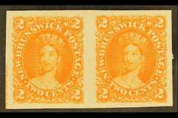 1860 2c Orange Plate Proof On India, Uni 7Pi, Superb Horizontal Pair With Large Margins All Round. For More Images, Plea - Sonstige & Ohne Zuordnung