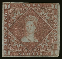 1851-60 1d Red-brown, SG 1, Unused With 4 Small To Large Margins & Fabulous Fresh Colour. Press Vertical Crease & Tiny C - Sonstige & Ohne Zuordnung