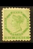 1861 6d Yellow Green, Perf 9, SG 4, Fresh Mint. Corner Crease At Bottom Left Otherwise Fine And Scarce. Cat SG £1700 For - Other & Unclassified