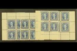 1937 5c Blue Geo VI, SG 361, Uni 235, Plate No 3, All 4 Corner Blocks Of 4, Superb Never Hinged Mint. (4 Blocks) For Mor - Autres & Non Classés