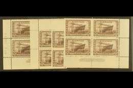 1942 20c Chocolate War Effort, SG 386, Uni 260, Plate No 2, All 4 Corner Blocks Of 4, Superb NHM. (4 Blocks) For More Im - Autres & Non Classés