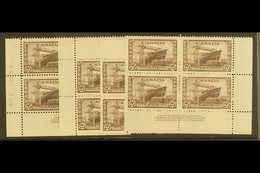 1942 20c Chocolate War Effort, SG 386, Uni 260, Plate No 2, All 4 Corner Blocks Of 4, Superb NHM. (4 Blocks) For More Im - Andere & Zonder Classificatie