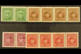 1948 1c - 4c War Effort Coil Strips Of 4, Imperf X Perf 9½, Uni 278/81 (SG 397/8a) Superb NHM. (4 Strips) For More Image - Autres & Non Classés