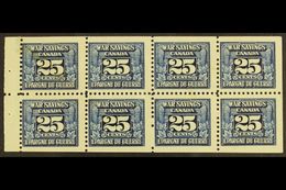 REVENUE STAMPS WAR SAVINGS 1940-41 25c Blue, White Gum, Complete Pane Of 8, Van Dam FWS5c, Never Hinged Mint, A Few Mark - Autres & Non Classés