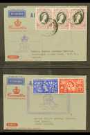 1953 QANTAS CORONATION FLIGHTS (2 & 3 June) Matching Pair Of Qantas Coronation Air Letters, One To London Bearing Singap - Cocoseilanden