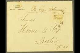 TUMACO 1901 Cover Addressed To Germany, Bearing 1901 0.10p Black Imperf 'El Agente Postal Manuel E. Jimenez' LOCAL STAMP - Colombia